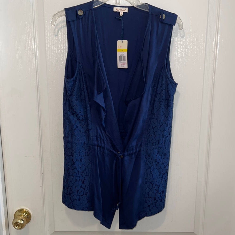 Red Camel NWT lace vest. One button closure with drawstring for tighter fit.SZ M
